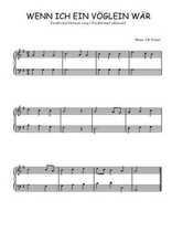 Téléchargez l'arrangement pour piano de la partition de Traditionnel-Wenn-ich-ein-Voglein-war en PDF